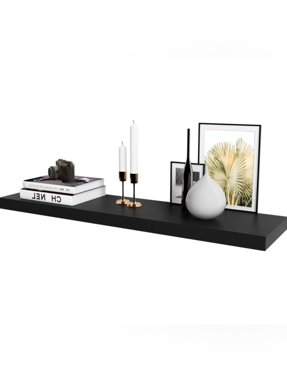 New Black 48” Mission Floating Wall Mount Shelf